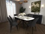 FILIS SET DE TABLE EXTENSIBLE BLANC + 6 TUFI CHAISES – Image 3
