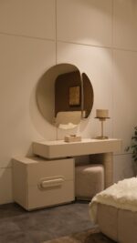 TRAVERTA PACK LIT +2 CHEVETS+2 LAMPES AVEC USB+COMMODE+ MIROIR – Image 4