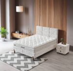 BOHEM SOMMIER 160x200CM AVEC RANGEMENT + 2 CHEVETS+MATELAS BOHEM