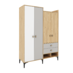 BELLA GRIS ARMOIRE 4 PORTES