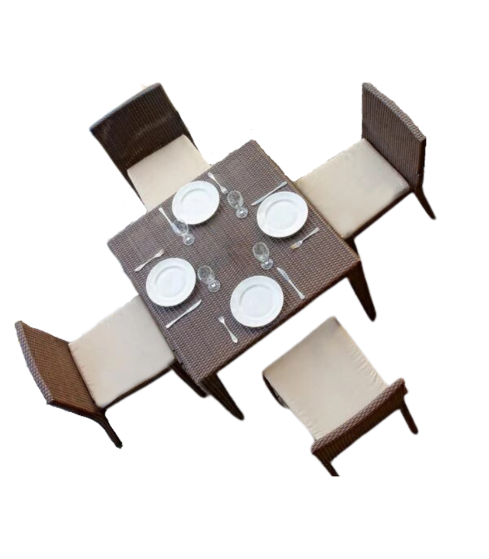 BIARRITZE SALLE À MANGER CARRÉE + 4 CHAISES
