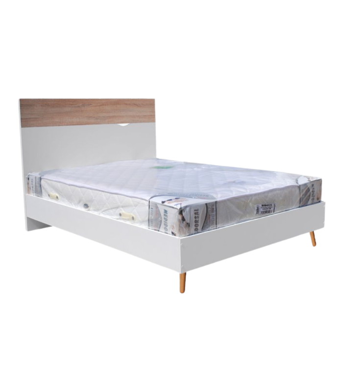 BOSTON LIT 160X200 CL BLANC/CHENE GOLD