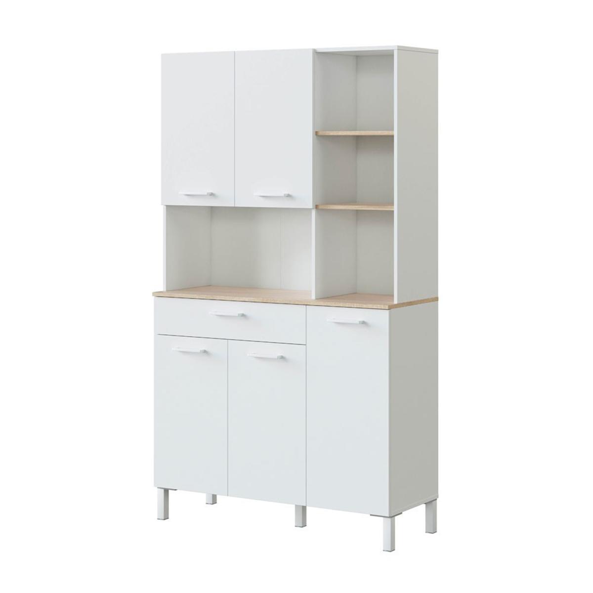 KIRA BUFFET DE CUISINE CANADIAN BLANC 5 PORTES+1 TIRROIR
