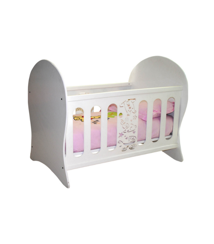 LAPIN LIT BEBE 120×60 CM BLANC