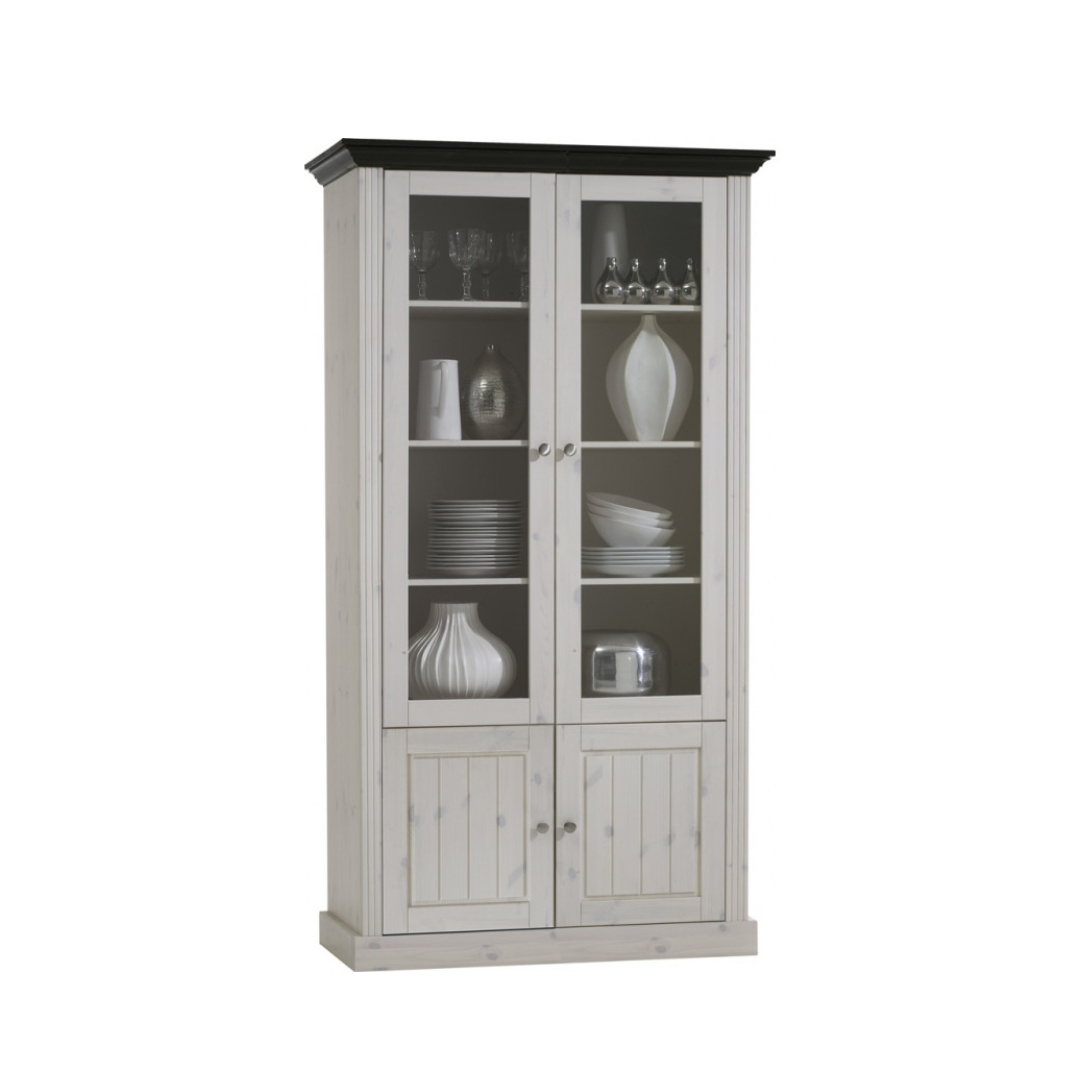 MONACO VITRINE BLANCHE TOP NOIR