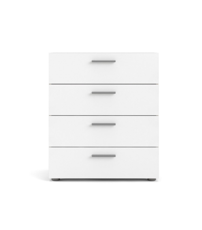 PEPE MEUBLE DE RANGEMENT 4 TIROIRS STRUCTURE BLANC HAUTE BRILLANCE