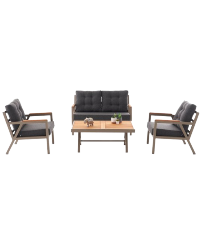 SALON JARDIN MAJOREL 3+1+1 + TABLE BASSE MAJOREL