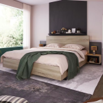 PACK MIZA LIT+SOMMIER +2 CHEVETS + COMMODE GRATUITE – Image 3